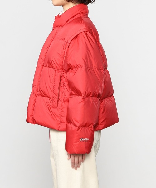 Gymphlex 赤 ショート丈 ダウンジャケットサイズ14 GYMPHLEX（ジムフレックス） ダウンジャケット 14 ブラック レディース