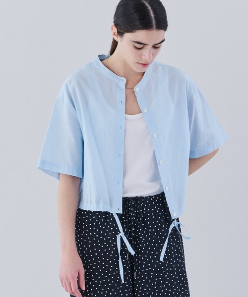 ブラウス シャツ nicholson ＆ nicholson | ドローストリング半袖ブラウス WOMEN レディース