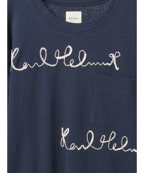Karl Helmut tシャツ ロゴコード刺繍使いTシャツ メンズ