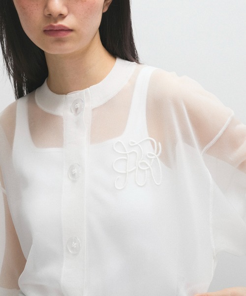 ADAM ET ROPE' シアーロゴカーディガン ADAM ET ROPE'｜シアーロゴカーディガン | Rakuten Fashion(楽天