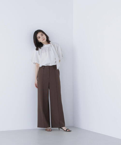 リネンライクサイドタイブラウス　S サイズ リネンライクサイドタイブラウス | NATURAL BEAUTY BASIC