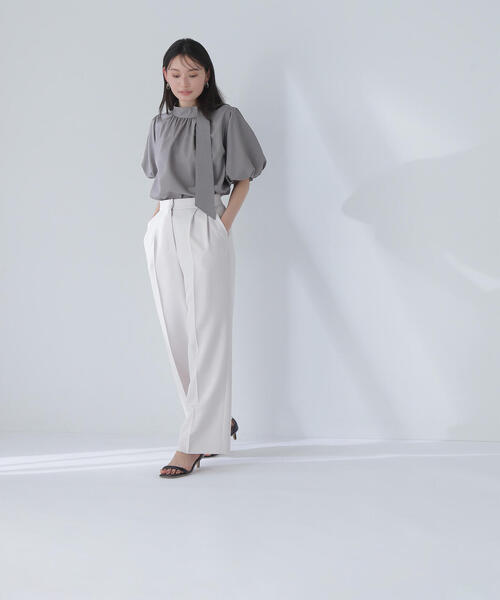 リネンライクサイドタイブラウス　S サイズ リネンライクサイドタイブラウス | NATURAL BEAUTY BASIC