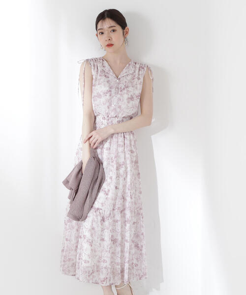 人気完売商品♡花柄フリル袖ワンピースPSサイズ／プロポーション PROPORTION BODY DRESSING ワンピース 花柄楊柳ワンピース