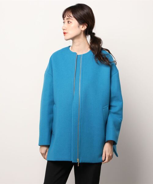 青緑色 ジッパー付き カジュアルジャケット SHIPS any 「SHIPS any」 ジップアップブルゾン 38 ブルー レディース