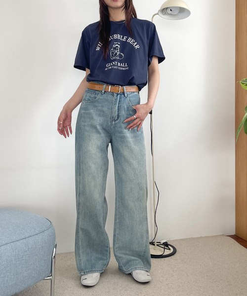 tシャツ 「Good Riddance」古着風 ベア プリント Tシャツ レディース