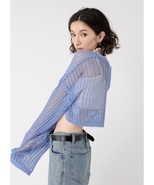 「Adoon plain」 長袖ニット FREE ホワイト レディース_画像7