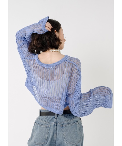 「Adoon plain」 長袖ニット FREE ホワイト レディース_画像8