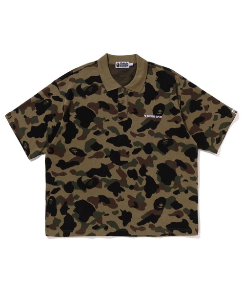 良品★人気デザイン! A BATHING APE カモフラージュ ポロシャツ A BATHING APE ポロシャツ 1ST CAMO JACQUARD LOGO RELAXED FIT