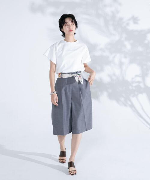 ハーフパンツ ワイドパンツ パンツ タックハーフパンツ レディース