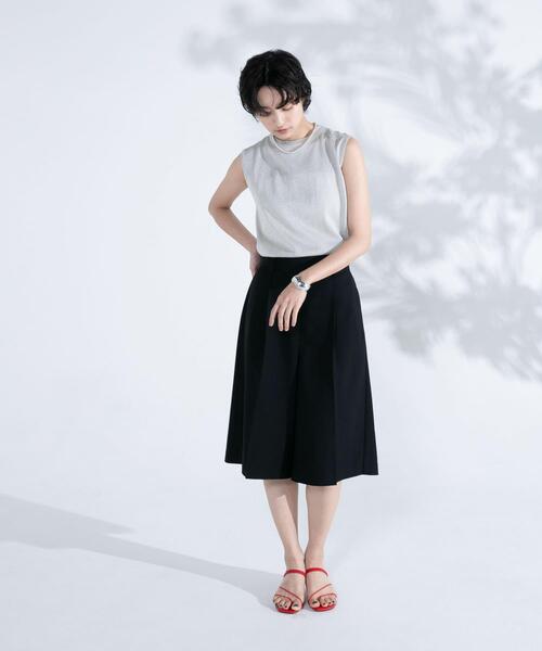 ハーフパンツ ワイドパンツ パンツ タックハーフパンツ レディース