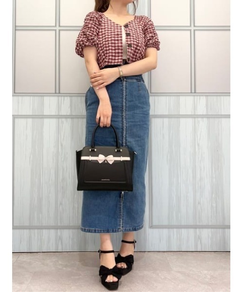 サマンサベガ（Samantha Vega ）/バイカラーアクセントリボンハンドバッグ Samantha Vega（サマンサベガ） ハンドバッグ バイカラーアクセント