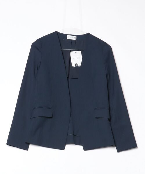 PLST 「PLST」 ノーカラージャケット X-SMALL ネイビー