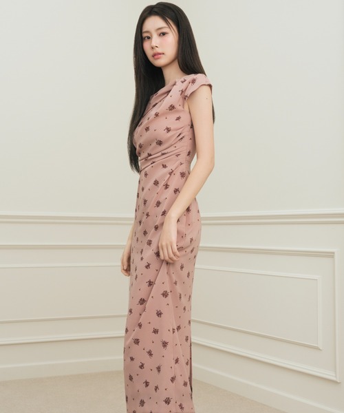 SNIDEL フラワープリントドレープワンピース SNIDEL ワンピース フラワープリントドレープワンピース