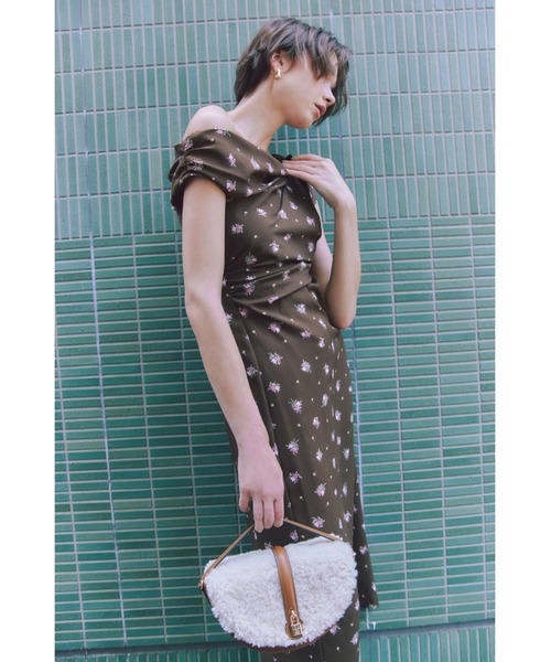 SNIDEL フラワープリントドレープワンピース SNIDEL ワンピース フラワープリントドレープワンピース
