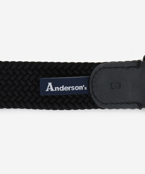 Anderson's ラバーメッシュ　ベルト 80 ブラック Anderson's ベルト | ラバー メッシュベルト レディース メンズ