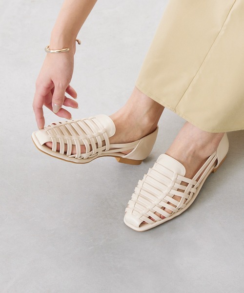 「menue」 フラットサンダル LL アイボリー レディース_画像7