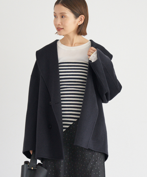 【希少】SLOBE IENA Fi.m メルトンフレアテーラーコート SLY | WIDE STAND NECK LONG コート (コート ) |SHEL'TTER WEBSTORE