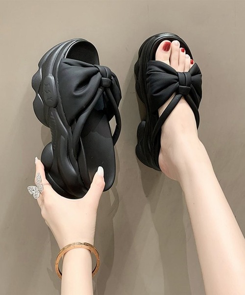 「Lace Ladies」 フラットサンダル 23 モカ レディース_画像4