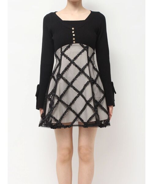 RESEXXY（リゼクシー） ワンピース ドッキングフレアミニニット