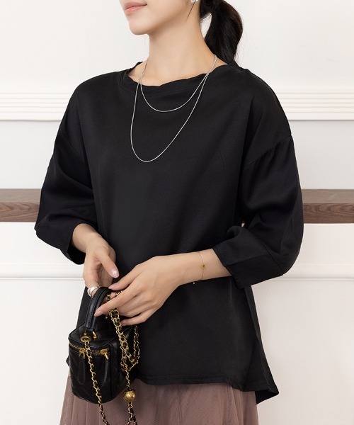 tシャツ 7分袖ラウンドネックカットソー レディース : ZOZOTOWN Yahoo