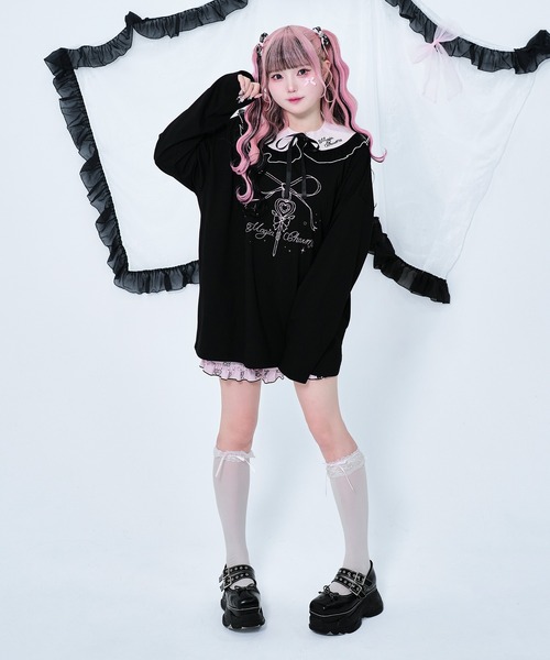 Magia Charm（マギアチャーム） tシャツ リボンステッキプリント ロンT