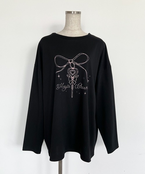 Magia Charm（マギアチャーム） tシャツ リボンステッキプリント ロンT