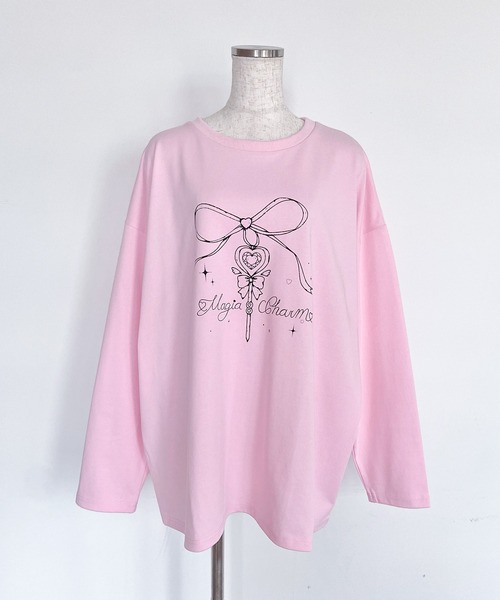 Magia Charm（マギアチャーム） tシャツ リボンステッキプリント ロンT