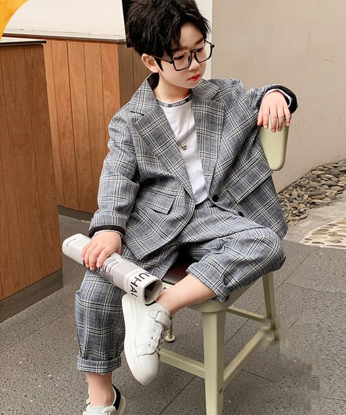 セットアップ　キッズスーツ DAY CLOSET セットアップ キッズスーツ 長袖クラシカルチェック柄