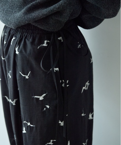 yuni パンツ bird刺繍 drawstrings レディース : ZOZOTOWN Yahoo!店