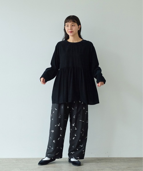 yuni 刺繍パンツ yuni パンツ bird刺繍 drawstrings パンツ レディース : ZOZOTOWN