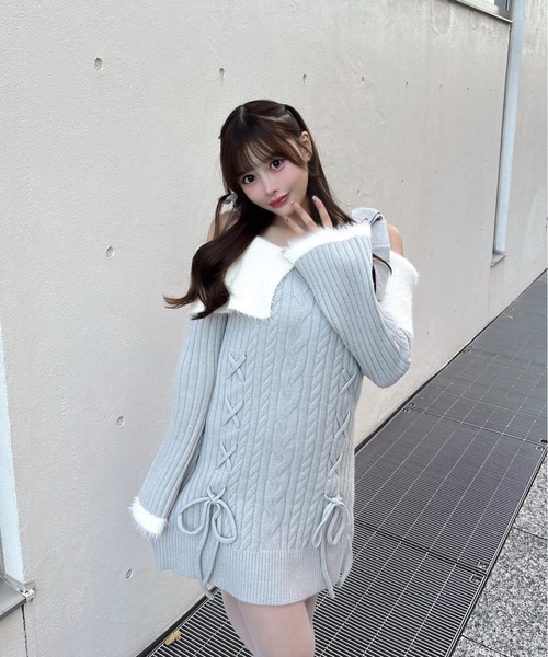 one way（ワンウェイ） ワンピース オフショルニットワンピース