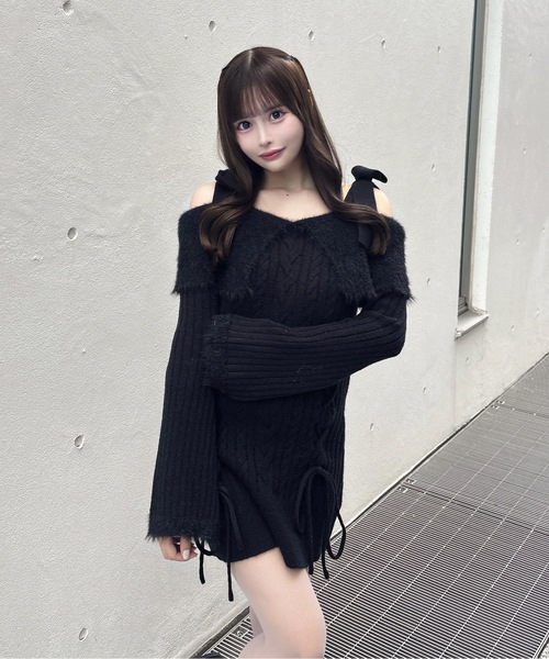 one way（ワンウェイ） ワンピース オフショルニットワンピース