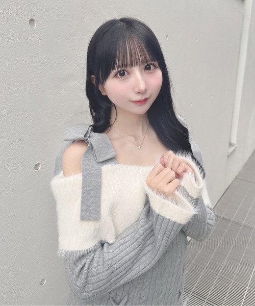 one way（ワンウェイ） ワンピース オフショルニットワンピース