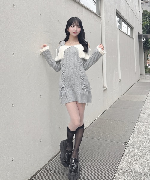 one way（ワンウェイ） ワンピース オフショルニットワンピース