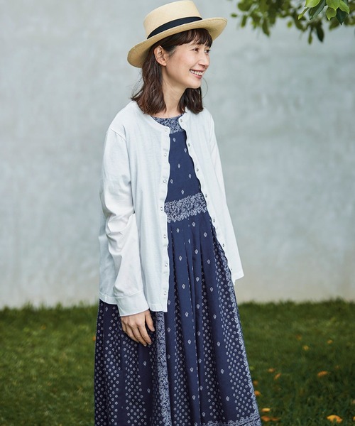 「Sunny clouds」 半袖ワンピース MEDIUM グリーン レディース_画像8