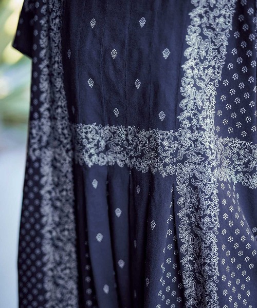 「Sunny clouds」 半袖ワンピース MEDIUM グリーン レディース_画像9