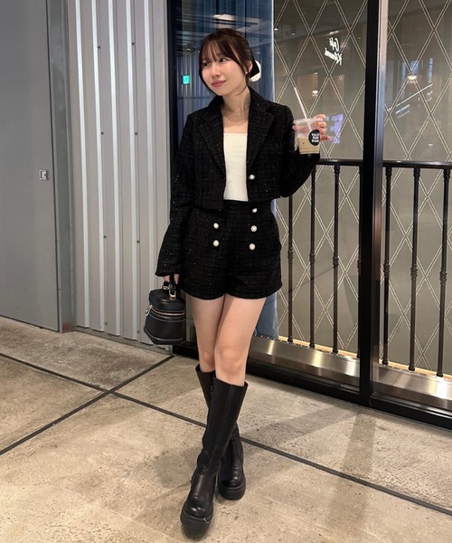 continuer de NICE CLAUP パンツ 「セットアップ対応」金釦ツイード