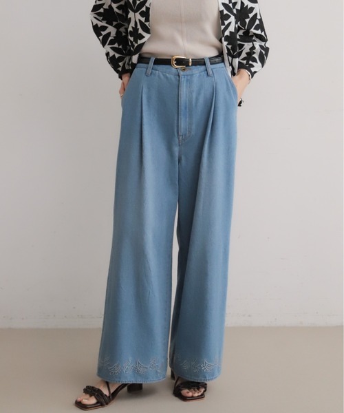 NOMBRE IMPAIR（ノンブルアンペール） パンツ カットワーク刺繍デニム