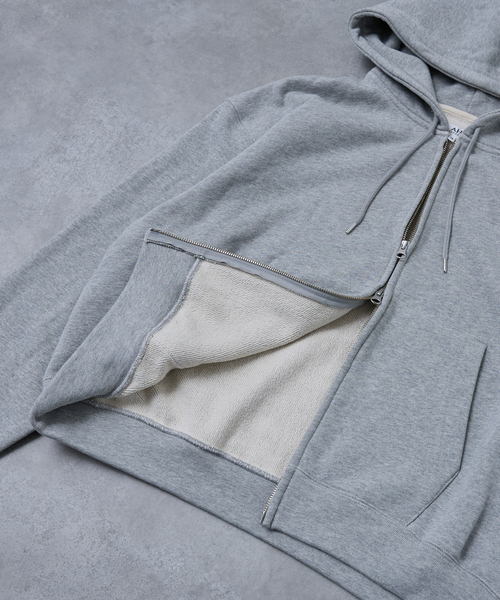 AH ABAHOUSE パーカー CROPPED DOUBLE-ZIP SWEAT HOODIE / クロップド