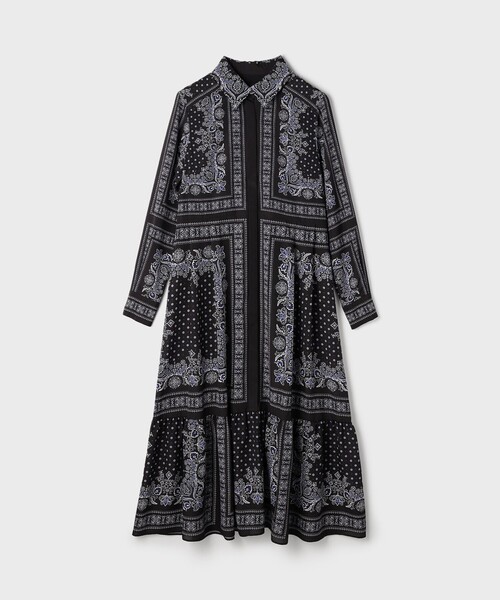 新品タグ付き　イチ　バンダナ柄ワンピース Diagram ワンピース バンダナプリントシャツワンピース : ZOZOTOWN