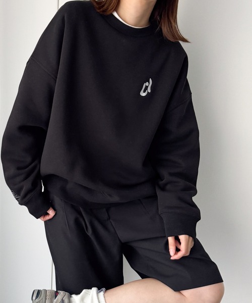 「CANAL JEAN」 スウェットカットソー MEDIUM ブラック レディース_画像7