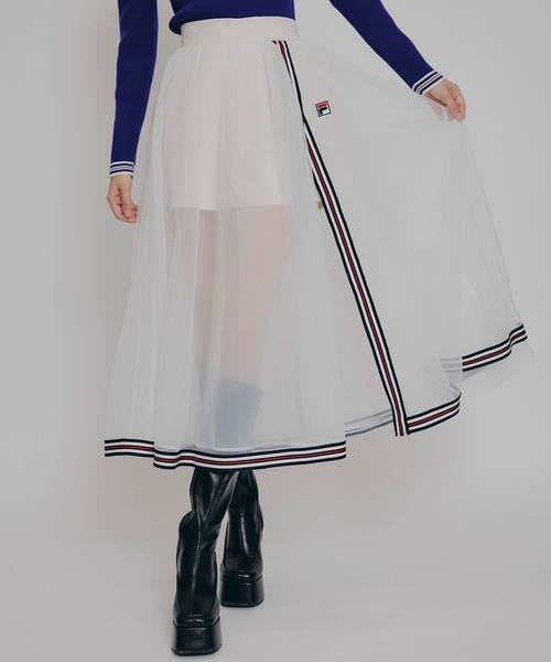 FILA ホワイト レース スカート REDYAZEL（レディアゼル） スカート 「FILA×REDYAZEL」チュール