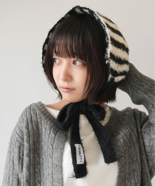 SORUTT（ソルト） 耳当て イヤーマフ 「 」 ストライプ リボン イヤー