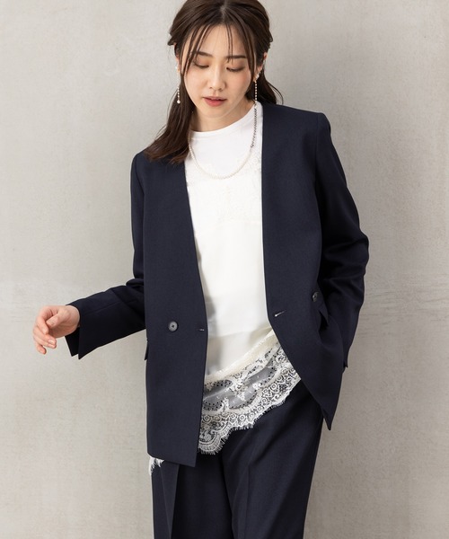 ROBEDECORA セットアップ 「洗えるウールタッチスーツ」ダブル