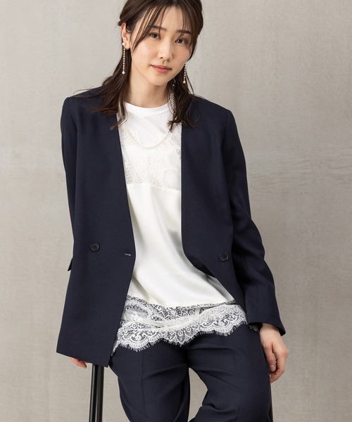 ROBEDECORA セットアップ 「洗えるウールタッチスーツ」ダブル