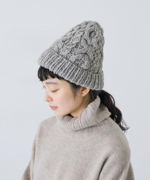 45Rストレッチニットのキャップ ニット帽 かぐれ ニット帽 ニットキャップ ペルーアランワッチキャップ