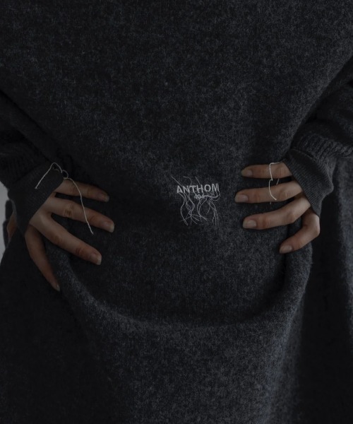 カーディガン ANTHOM/アントム /wool 100% クリアボタンロングカーディガン/A30540 レディースの画像