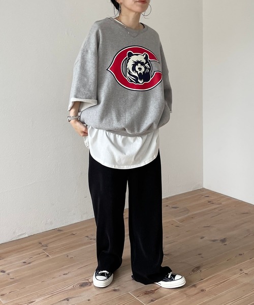 「wee9s」 スウェットカットソー FREE グレー レディース_画像5