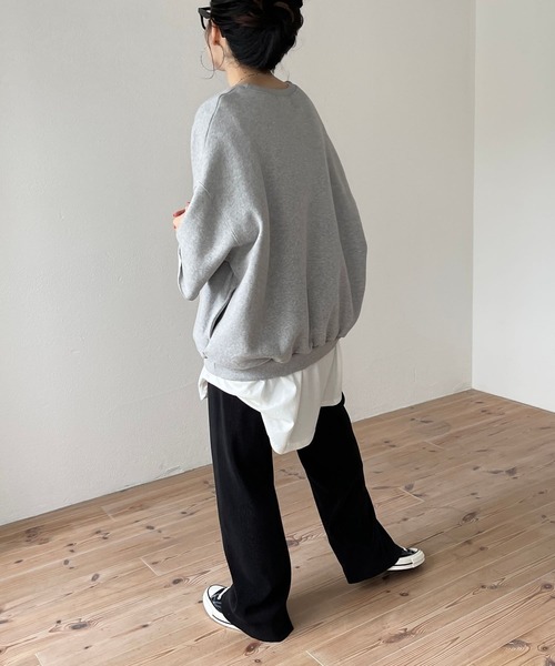 「wee9s」 スウェットカットソー FREE グレー レディース_画像6