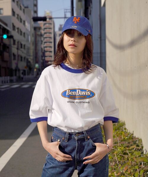 「BEN DAVIS」 半袖Tシャツ LARGE オフホワイト メンズ_画像2